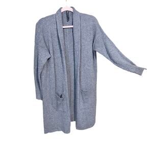 Athleta gray wool cashmere blend duster cardigan sweater XS open front cozy girl